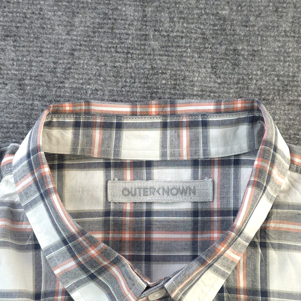Outerknown Shirt Medium Long Sleeve Button Up Multicolor‎ Plaid Pocket Cotton - Picture 3 of 8